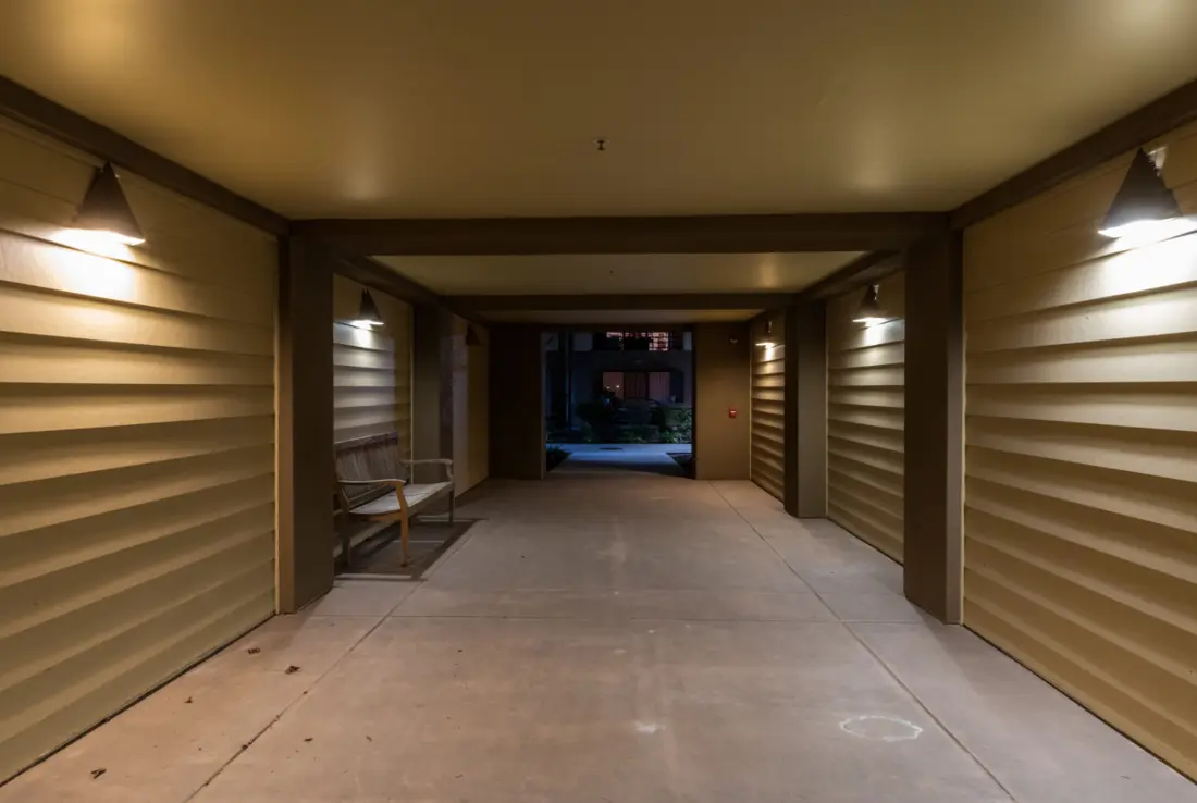 Before: Open-air corridor