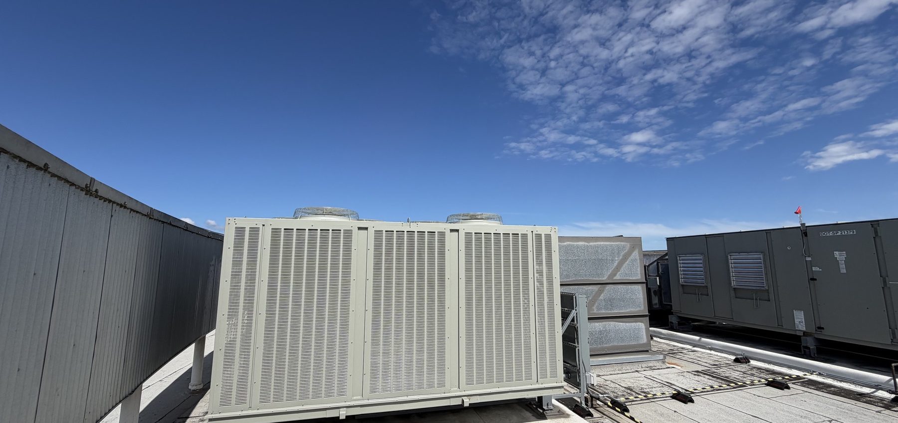Rooftop units on the technology campus building