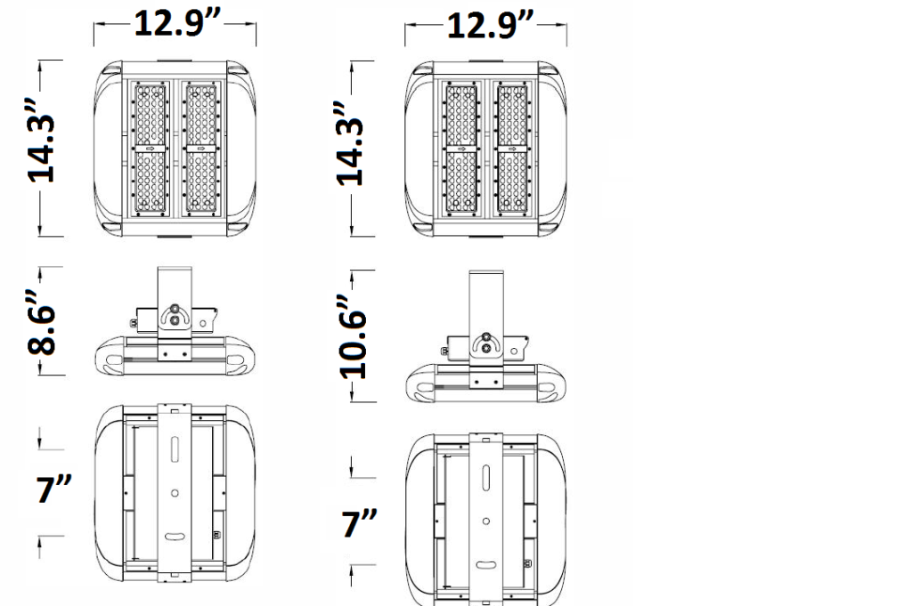 120W flood light dimensions EverWatt