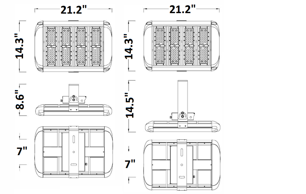 240W flood light dimensions EverWatt